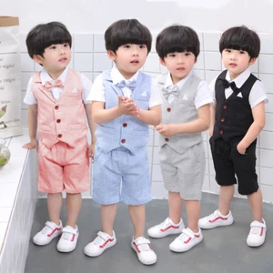 Party Suit Baptism Suit Baby Boy Kids Wedding Suits 4pcs Wedding & Parties - Picture 1 of 16