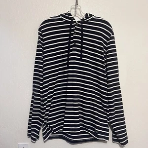 Jack Spade New York Men’s Large 3 Button Striped Light Hoodie Navy Long Sleeve - Picture 1 of 6