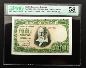 Spain-Joaquin Sorolla. 1000 pesetas 1951. Madrid. Sin serie. PMG58. Raro. - Imagen 1 de 2