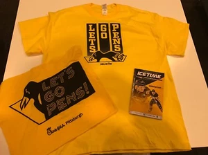 Pittsburgh Penguins 2018 Playoffs GOLD OUT Rally Towel & T-shirt Round 2 Game 4 - Picture 1 of 1