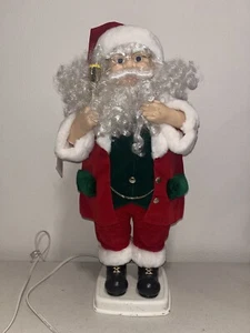 Vintage 1996 Telco Motion-ettes Santa Claus Christmas Animated Velvet Candle - Picture 1 of 12