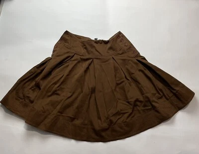 Falda plisada Naf Naf marrón 98 % algodón talla 42 botones laterales Foto 1 de 4