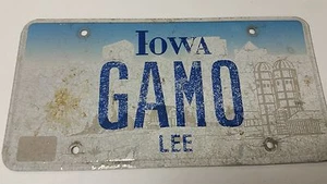 EXPIRED IOWA Lee county License Plate GAMO - Picture 1 of 1