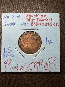 Lincoln Cents Rare Error 1.6 Gms SPlit Before strke - Picture 1 of 4