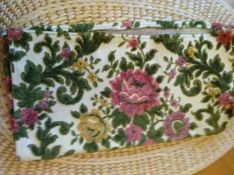 Two  Vintage Chenille furniture Arm Covers. 13 1/2 " long. Couch and Chair Cover
