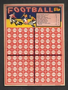 TARJETA DE JUEGO COMERCIAL PENNY PUNCH BOARD DE FÚTBOL DE LA DÉCADA DE 1930 - Imagen 1 de 3