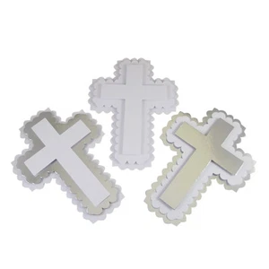 Topper de tarjeta cruzada festoneada 3D grande x 4. Toppers perfectos para tarjetas de boda - Imagen 1 de 1