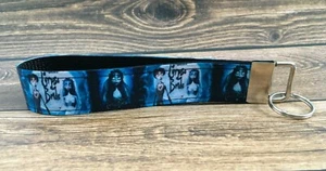 Key Fob Chain Holder Wrist Lanyard Strap Corpse Bride Hands Free Blue Dark - Picture 1 of 1