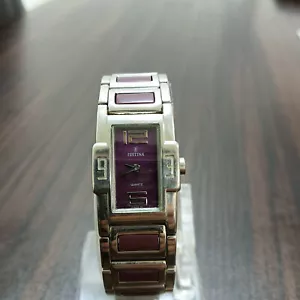 Vintage Festina Quartz Watch – Purple Dial & Bracelet – Stylish & Unique - Picture 1 of 14