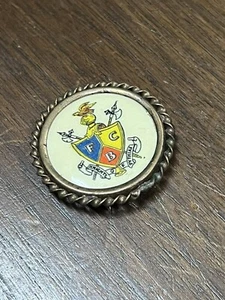 Antique KNIGHTS OF PYTHIAS Celluloid & Brass Pinback Lindey Co Columbus, OH - Picture 1 of 2