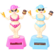  2 Pcs Solar Power Figurine Dashboard Hula Doll Bikini Girl Ornaments