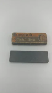 Vintage 3" Carborunum Knife Sharpening Stone/Hone w/Sheath - Picture 1 of 3