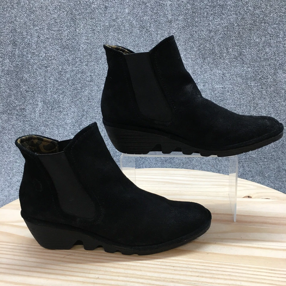 Fly London Botas Mujer 42 Phil Chelsea Negras Pull On Informal Cuña P500426032 Foto 1 de 4
