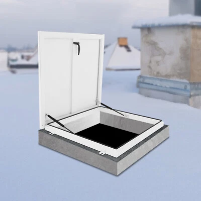 Aluminum Alloy Roof Hatch 27.5*27.5in Roof Access Hatch Roof Security Door White - Image 1 of 4