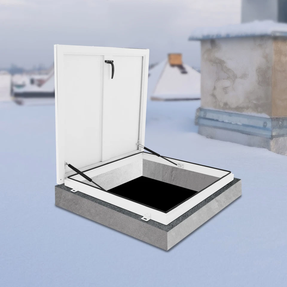Aluminum Alloy Roof Hatch 27.5*27.5in Roof Access Hatch Roof Security Door White - Image 1 of 4