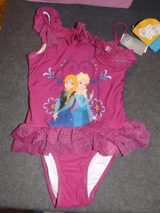 Disney Store - Frozen Elsa Anna - Swimsuit 1 Piece - Youth Size 9/10 (7/8) - NWT - Picture 1 of 2
