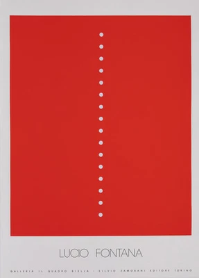 Póster original serigrafiado Lucio FONTANA: Concetto Spaziale Rosso Foto 1 de 4