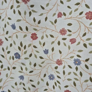 Pair Unlined Curtains Extra Wide DORMA Red Blue Flowers Leaves 126x 52" - Picture 1 of 11