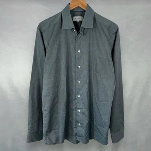 Eton Slim Fit Long Sleeve Shirt Dark Turquoise Green Mens L 16.5" 42 - Picture 1 of 5