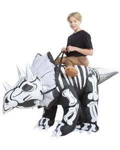 Aufblasbares Skelett Dinosaurier Kostüm Kinder Jungen Mädchen, Aufblasbar Blow Up Kosten... - Bild 1 von 5