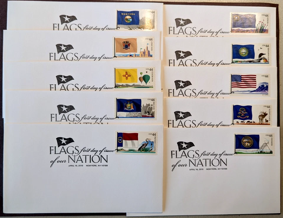 US 2010 FDC Flags of our Nation with 44 cents stamps (10) covers - Image 1 of 1