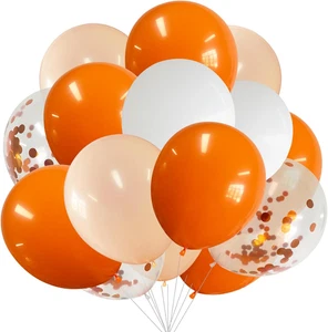 Orange Latex Luftballons Party Deko 12 cm 50 Stück weiß matt gebrannt pastell - Bild 1 von 3