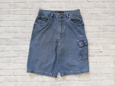 Vintage 90s FUBU Baggy Denim Blue Shorts Skate Cargo Pockets Men's 34 Y2K  - Image 1 of 4