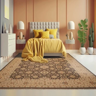 Alfombra de lana reversible anudada a mano marrón Nourison Nourmak Soumakk 9'11''x14' Foto 1 de 4