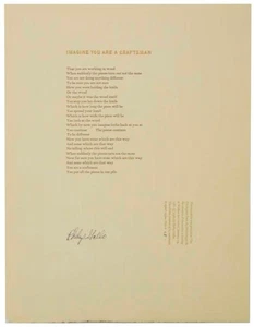 Philip GALLO / IMAGINE YOU ARE A CRAFTSMAN Signed Broadside 1st Edition #121980 - Picture 1 of 1