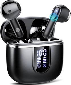 Wireless Earbuds, 2025 Bluetooth 5.4 Headphones in Ear Buds, 40H HiFi Black  - Picture 1 of 12