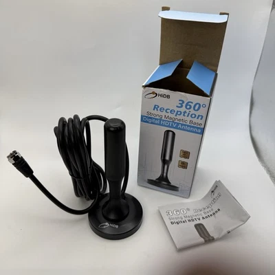 TV Antenna, Digital HD Portable Antenna Indoor, 360° Reception Magnetic Base V - Image 1 of 4