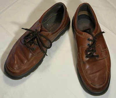 Мужские повседневные коричневые кожаные туфли Hush Puppies размер 9,5 1833 желтовато-коричневые сделано в Китае - Изображение 1 из 4