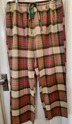 LL Bean Nuevo con Etiqueta Pijama Forrado de Vellón a Cuadros Prendas para Dormir Pantalones de Salón Talla 32 Antes $50 Foto 1 de 4
