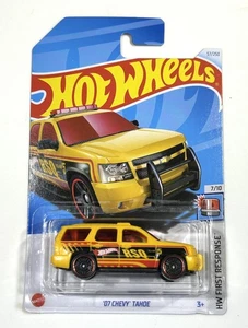 Hot Wheels 2024 '07 Chevy Tahoe Hw First Response 7/10 Yellow Toy Car Brand New - Picture 1 of 3