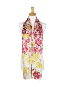 AamiraA Amaryllis Floret Mulberry Chiffon Silk Stole Women Scarf Free Shipping  - Picture 1 of 7