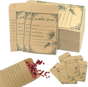 100 Pieces Seed Envelopes - Seed Packets Envelopes Self Adhesive Sealing Seed Sa - Picture 1 of 12