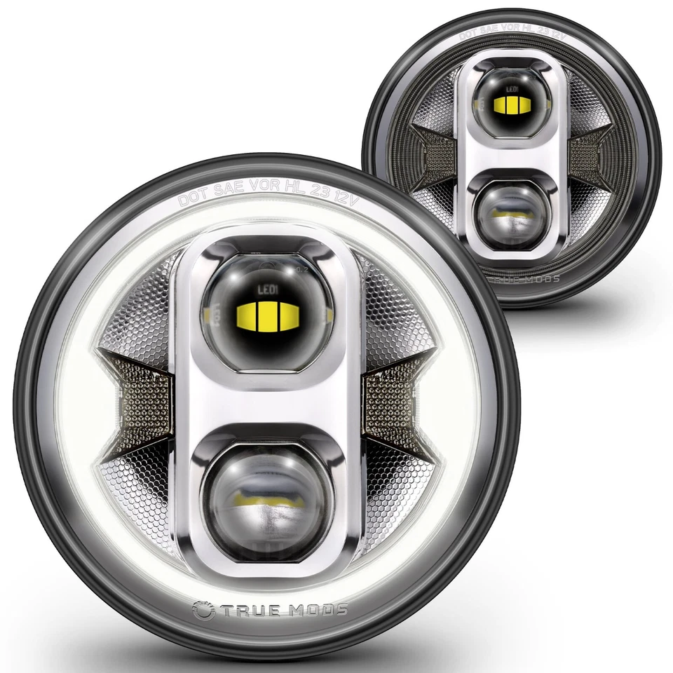 Faros LED H6024 7" para Jeep Wrangler JK JKU TJ LJ - PUNTO con señales de giro DRL Foto 1 de 4