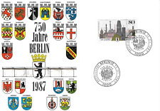 Germany 1987 Berlin 750 Years  Jahre 80D Stamp On Souvenir Card