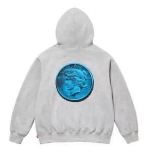 Supreme Anarchy Hooded Sweatshirt Heather Grey Size XL FW24 Collegiate Logo NEW - Picture 1 of 2
