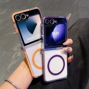 Case For Samsung Galaxy Z Flip6 Flip5 Flip4 Flip3 Shockproof Magnetic TPU Cover - Foto 1 di 21