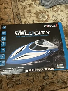 Force 1 Velocity Radio Controlled High Speed Racing Boat New In Box 2 Batteries - Picture 1 of 5