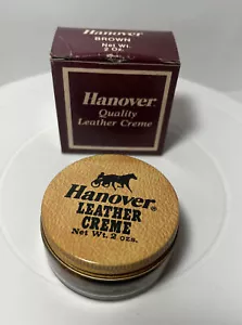Vintage Hanover Shoe Inc. Pa. U.S. Leather Creme Polish 2oz. Jar & Box Brown - Picture 1 of 8