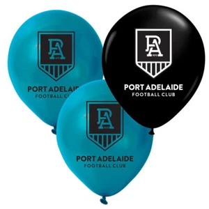 Official AFL Port Adelaide Power Birthday Party Helium Balloons (10 Pack) NEW - Picture 1 of 2