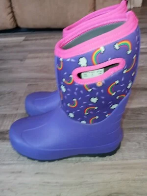 ЖЕНСКИЕ BOGS водонепроницаемый дождя ботинки захват круг размер США 6 фиолетовый мульти - Изображение 1 из 4