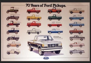 Póster vintage original 70 años Ford Pickups historia camión coche 21B - Imagen 1 de 3