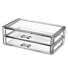 2 Drawer Transparent Acrylic Makeup Storage Box Desk  & Clear Y8Z8