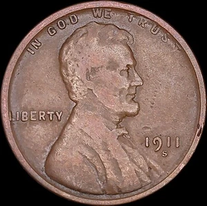 1911-S 1C Lincoln Wheat Cent Uncertified Circulated BN - Picture 1 of 2