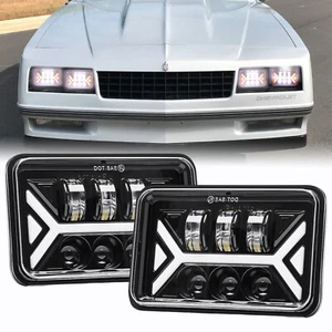 Pair 4x6'' LED Headlights Halo DRL Hi-Lo Beam For Chevrolet S10 Blazer 1995-1997 - Picture 1 of 13