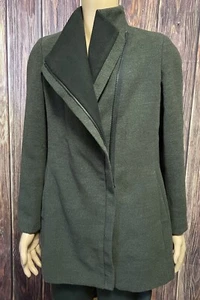 Andrew Marc Women's Asymmetrical Zip-Front Coat in Charcoal/Black Size Large L - Picture 1 of 13