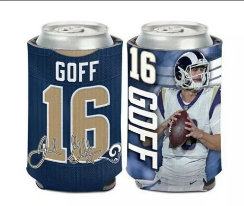 Jarod Goff Los  Angeles Rams Double Sided Can Cooler Cover